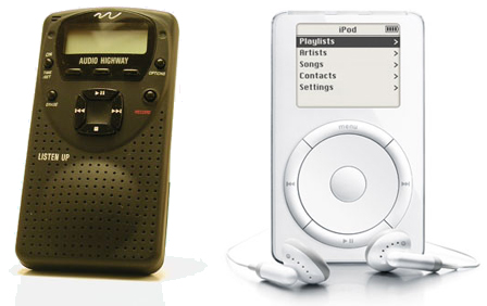 iPod and its predecessor Listen UP