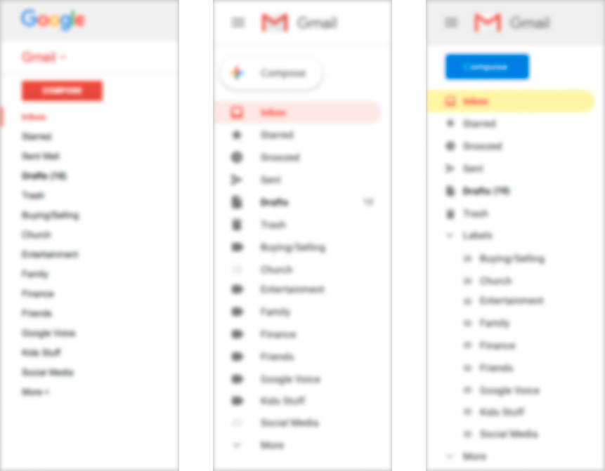 Gmail Redesign 'Left Menu' Fail