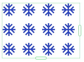 repeat grid example from adobe xd with image of a snowflake