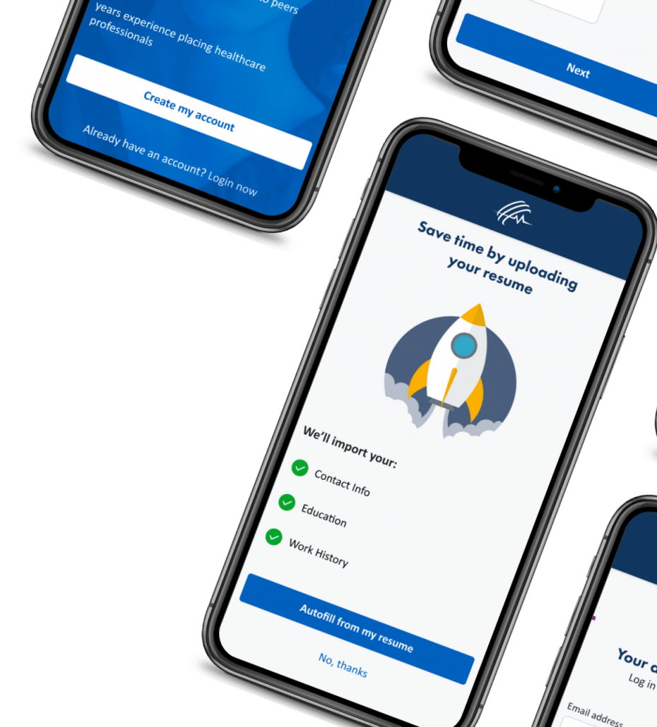 Mobile screenshoots of supplemental health care mobile app