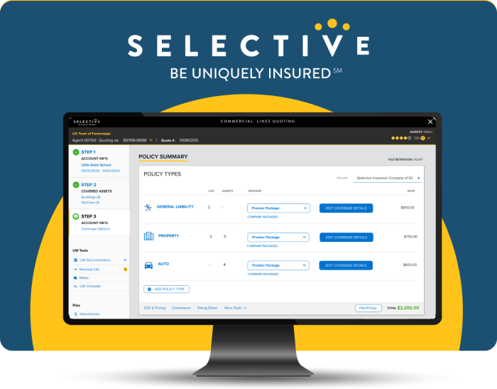Selective Insurance offers quoting system software for insurance agents, which we were hired to redesign the user experience.