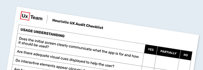 Heuristic UX Audit checklist